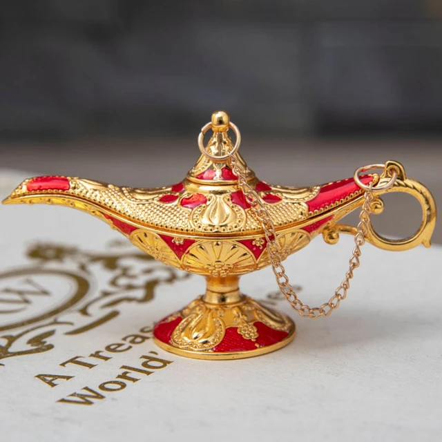 Zinc Alloy Drip Color Genie Magic Lamp Retro Wishing Oil Lovely Lamp Pot  Incense Burner Home Decor Crafts Collection Souvenir - AliExpress