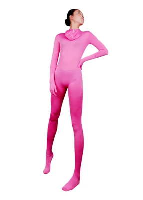 Розовый спандекс лайкра Zentai костюм женщины Zentai костюмы кошки Размер s-xxl
