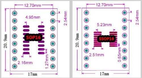 10 шт./лот TSSOP16 SSOP16 MSOP16 SOP16 отложным воротником DIP16 16pin IC адаптер гнездо/пластина адаптера PCB