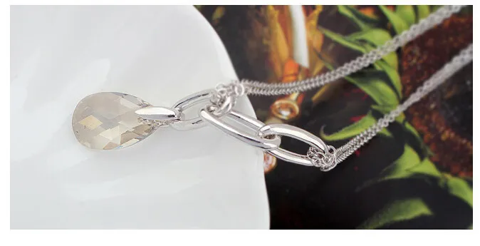 SHDEDE женское модное ювелирное изделие с кристаллами Swarovski, ожерелье в форме капли воды, кулоны, короткое колье, подарок на день Святого Валентина-9420