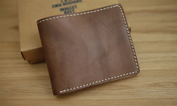 LAN мужской кожаный бумажник ручной работы короткий маленький кошелек старинный мужской кожаный кошелек