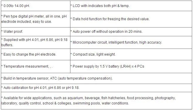 Digital PH meter Portable PH Tester Pen-type filter water PH monitor CT-6022 range 0.00~14.00pH Aquarium Water quality monitor