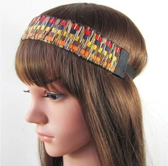 Оптом и в розницу Модные Винтажные богемные цветные тканевые повязки на голову популярные модные аксессуары для волос