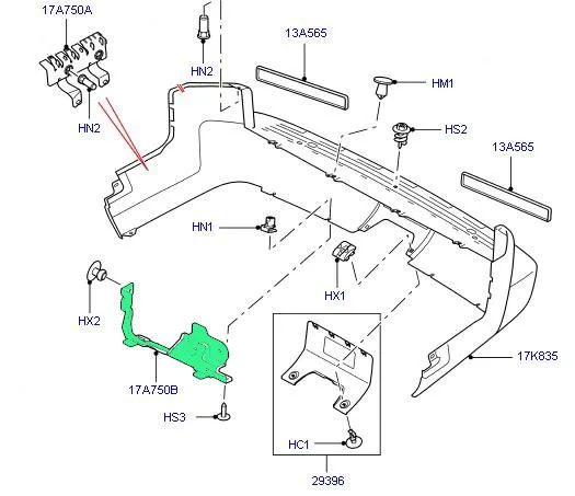 DQG000063 правый задний Авто Центральный бампер крепление для LR Range Rover Sport LR3 4 Дискавери 3 4 скобы для бампера автомобиля запчасти горячая распродажа