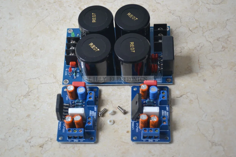 Плата усилителя мощности LM3886TF+ 2х выпрямительный фильтр Boad 60 Вт