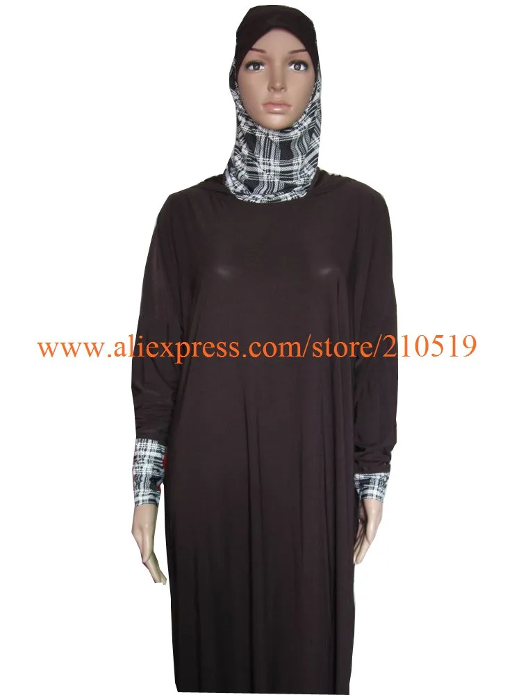 Плотная коричневый черный смешиваются Пряжа два варианта хиджаб Abayas