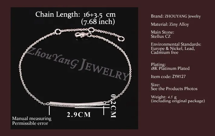 Простой стиль розовое золото цвет браслет ювелирные изделия для женщин свадебный подарок высокое качество ZYH127