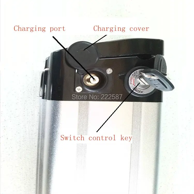 36 V 10AH 10.4Ah Серебряная рыбка Электрический велосипед батарея литиевая аккумуляторная батарея алюминиевый корпус(для samsung 2600 mah ячейки