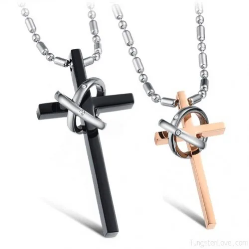 Модный корейский кулон Цепочки и ожерелья с лазерной гравировки I Love You Matching Hearts CZ Кристалл Комплект ожерелий для пар 316L Нержавеющая сталь 1 пара