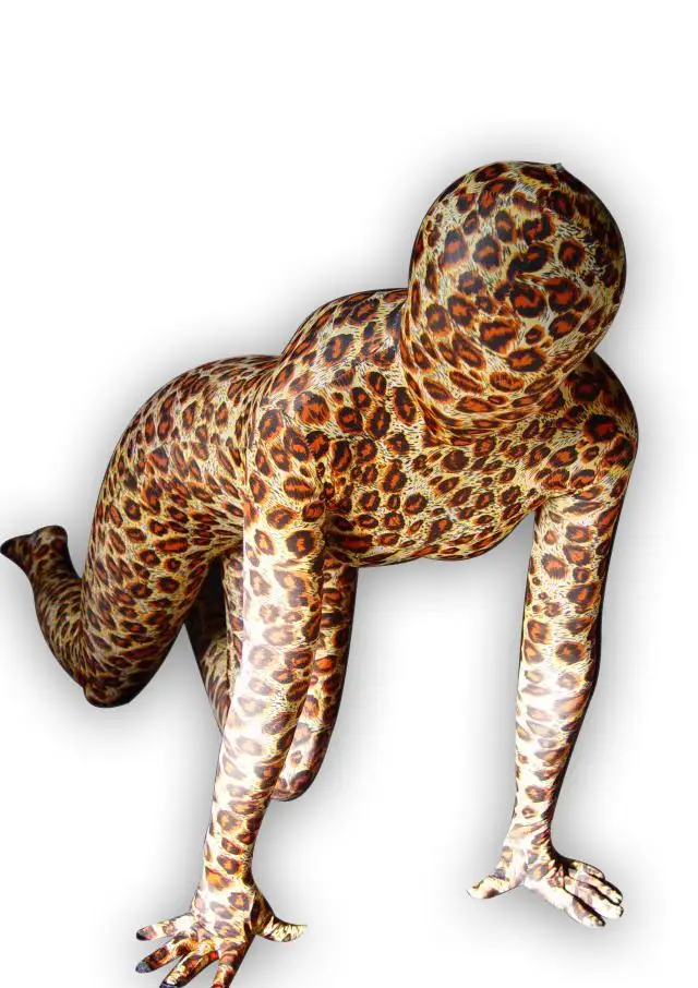 Леопард лайкра зентай полный комбинезон сексуальный унисекс зентай костюм