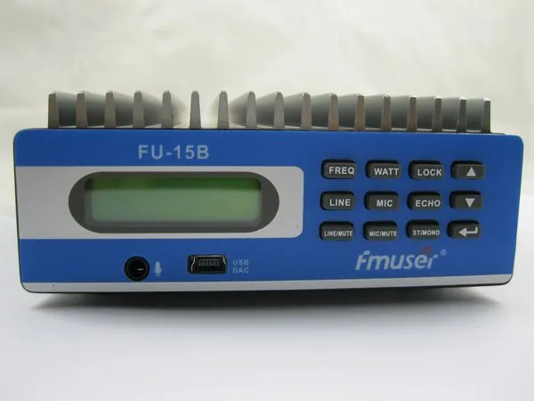 FMUSER FU-15B fm-радиопередатчик управления ПК беспроводной передатчик с автомобильным зажимом антенна с адаптером питания комплект