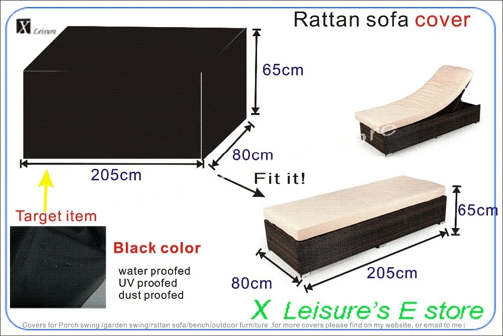 Garden Rattan Bed Cover 205x80x65 Cm Durable Fabric Outdoor Garden Rattan Bed Cover 205x80x65 Cm