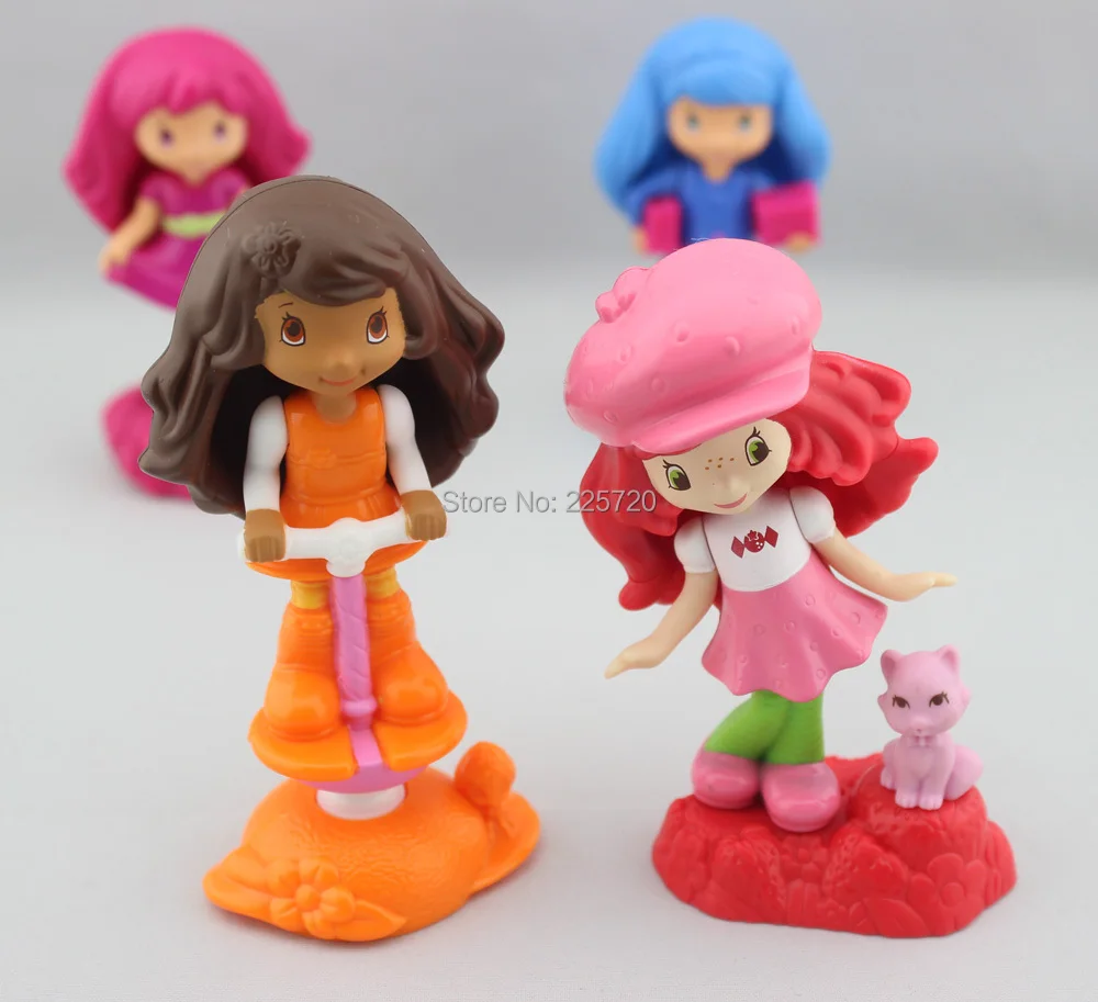 Клубничный торт куклы 2011 mcdonald's продукта 4 шт./компл. платье принцессы для девочек в возрасте 10 см Фигурки игрушки для детей