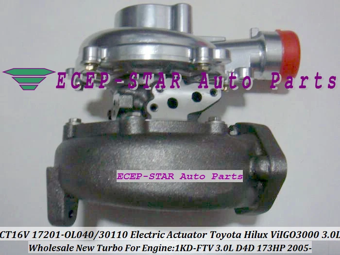 CT16V 17201-OL040 17201-30110 TURBO Turbocharger With Electric Actuator Solenoid Valve TOYOTA Hilux 3.0L D4D ViIGO 3000  1KD-FTV 2005- (2)