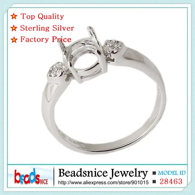 Beadsnice ID28463 одежда высшего качества чистого серебра 925 кольца Элегантный овальный полу крепление кольцо настройки для свадьбы