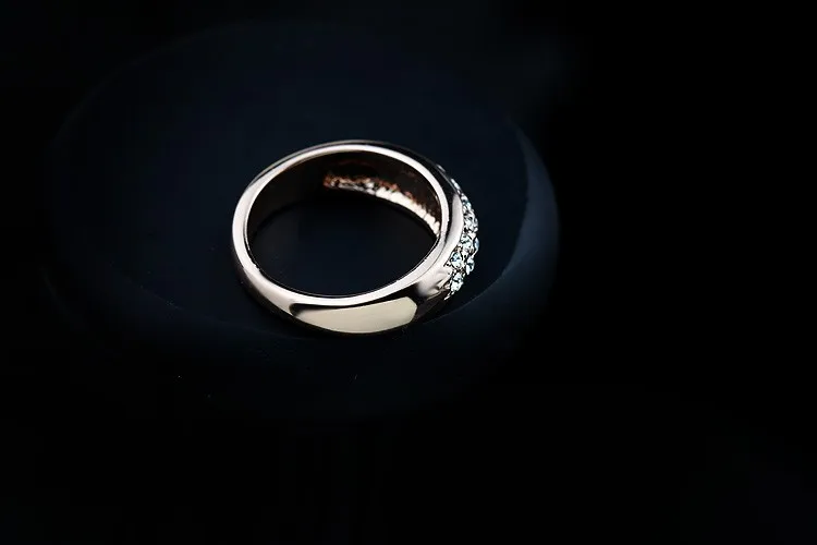 Новая распродажа бренд tracyswing из натуральной австрийского хрусталя золото цвет кольца для женщин циркония# RG90617Rose