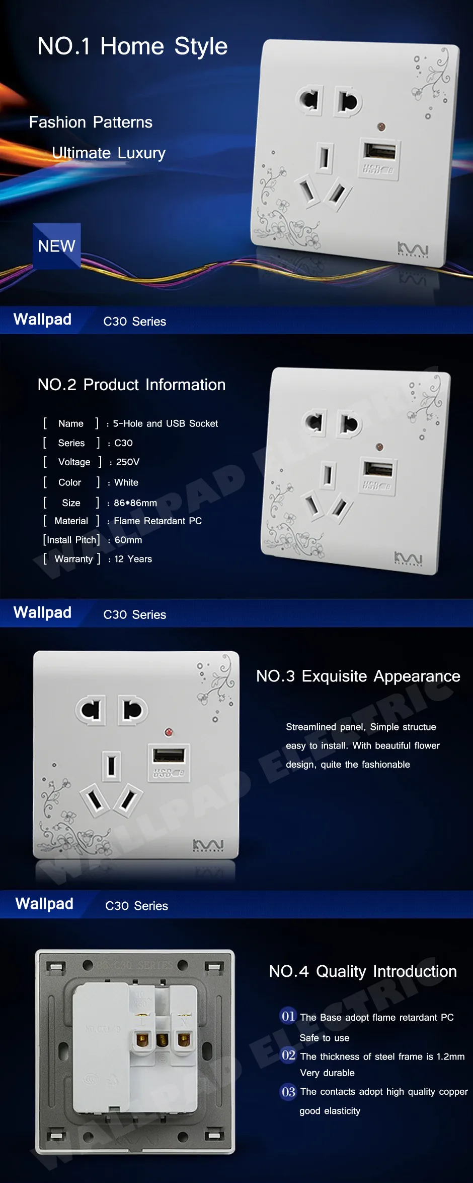 Usb 5 Pin Универсальная Розетка с Usb в стене настенная розетка электрическая розетка панель двойная розетка 5В 2100ма