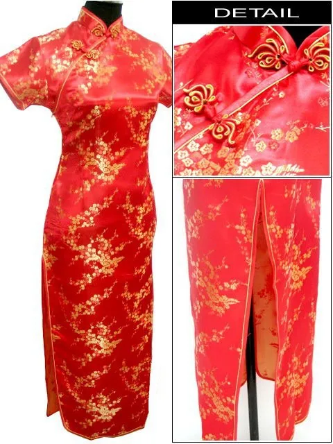 Золотое традиционное китайское платье Женская атласная длинная Cheongsam Qipao одежда размера плюс S M L XL XXL XXXL 4XL 5XL 6XL J3081