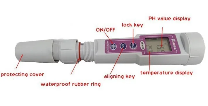 Digital PH meter Portable PH Tester Pen-type filter water PH monitor CT-6022 range 0.00~14.00pH Aquarium Water quality monitor