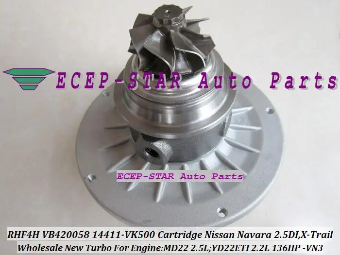 Turbo КЗПЧ картридж RHF4H VN3 VB420058 14411-VK500 14411-VK50B турбонагнетатель для Nissan Navara 2.5L DI, X-Trail MD22 YD22ETI 2.2L