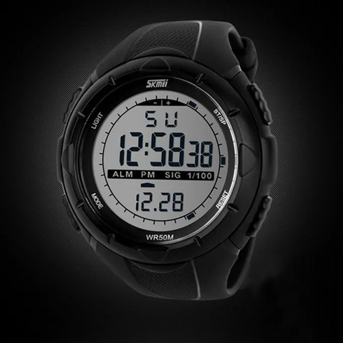 Новые Skmei Брендовые мужские светодиодные цифровые армейские часы, 50 м спортивные часы для дайвинга и плавания модные наручные часы