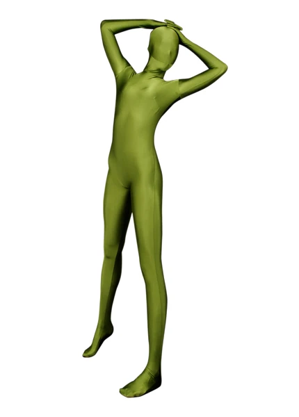 Армейский зеленый все включено спандекс/лайкра колготки сексуальные женщины Zentai костюм костюмы Хэллоуин
