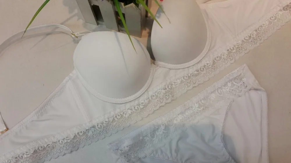 2014 new arrival candy colored light plane Bra Sets Push up lace three-breasted suit underwear women sexy underwear13