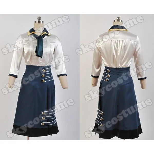 BioShock Infinite Elizabeth униформа игра голубое и белое платье Хэллоуин косплей костюмы для женщин