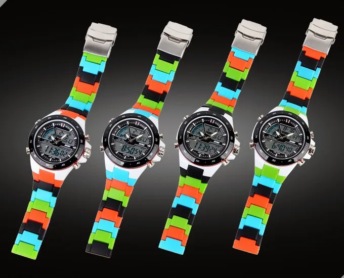Fuso horário digital Quartz Relógio Moda Relógios