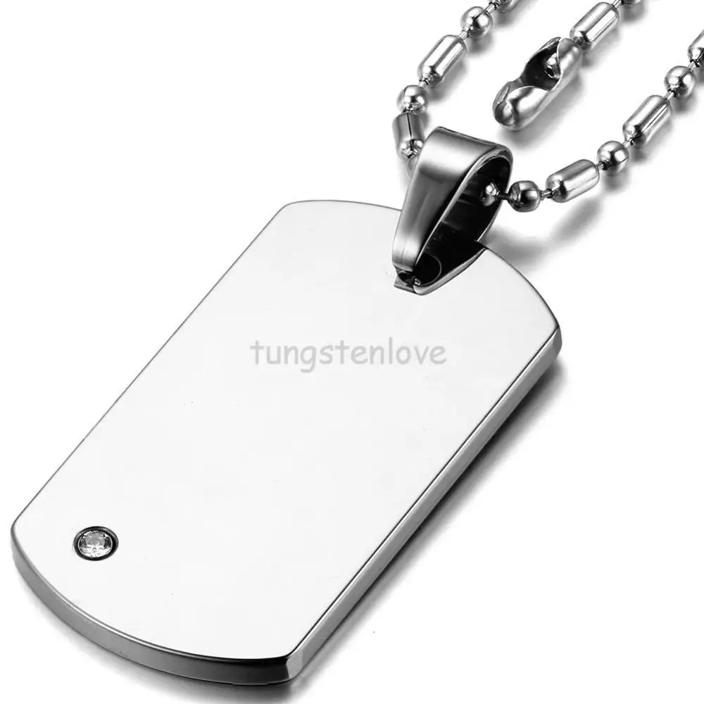 Высокое Качество цепи модные для мужчин's вольфрам карбида Dog Tag подвески в стиле панк Рок Стиль Ювелирные изделия обувь для мальчико