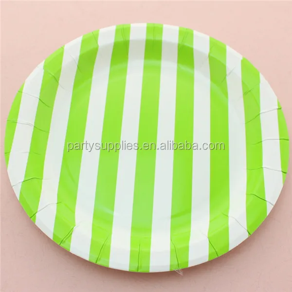 02 Round Stripe Paper Plate 376C