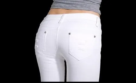 Европа и Америка ретро карандаш ноги белые черные брюки женские рваные джинсы размера плюс 26-32 талия
