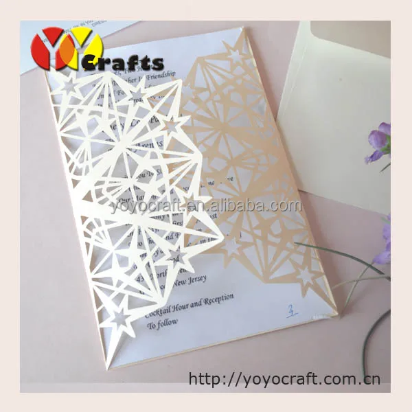 Пригласительные билеты на свадьбу 50 компл./лот laser cut star свадебные пригласительные билеты