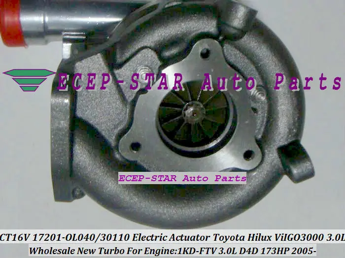 CT16V 17201-OL040 17201-30110 TURBO Turbocharger With Electric Actuator Solenoid Valve TOYOTA Hilux 3.0L D4D ViIGO 3000  1KD-FTV 2005- (1)