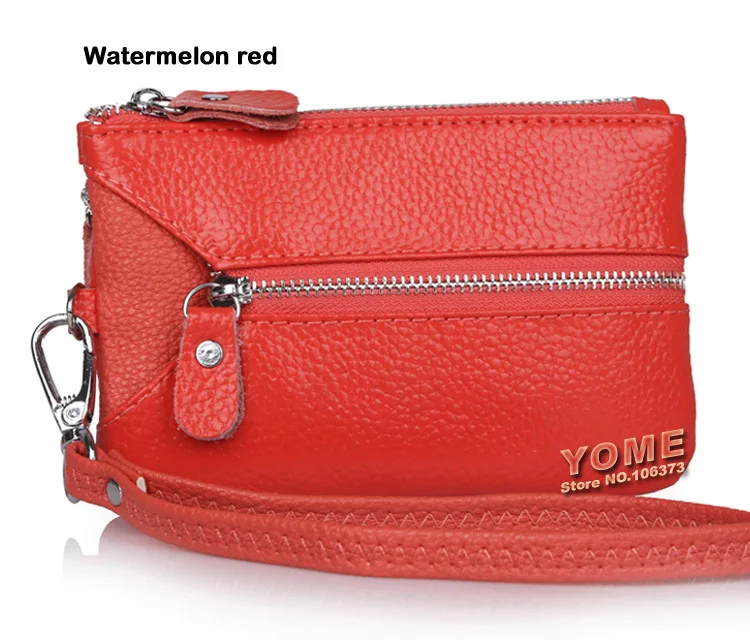 Best selling women multifunctional Genuine Leather key holders wristlet clutch coin bag wallet, Cow+PU LEATHER Purse,YB-DM158