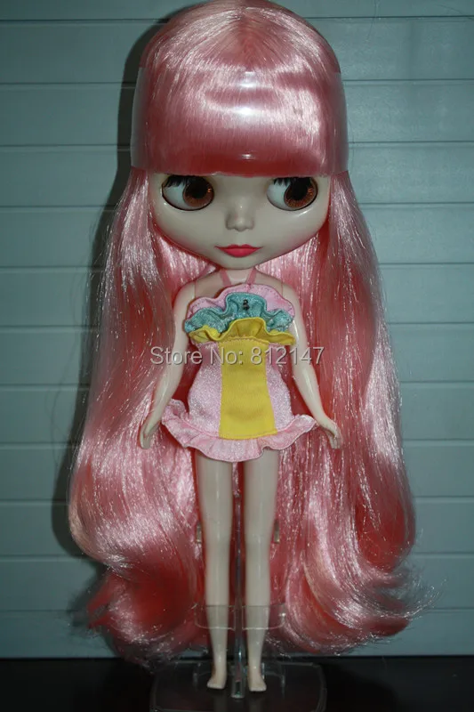 Обнаженная кукла blyth, розовые волосы фабричная кукла, подходит для DIY ksm32147