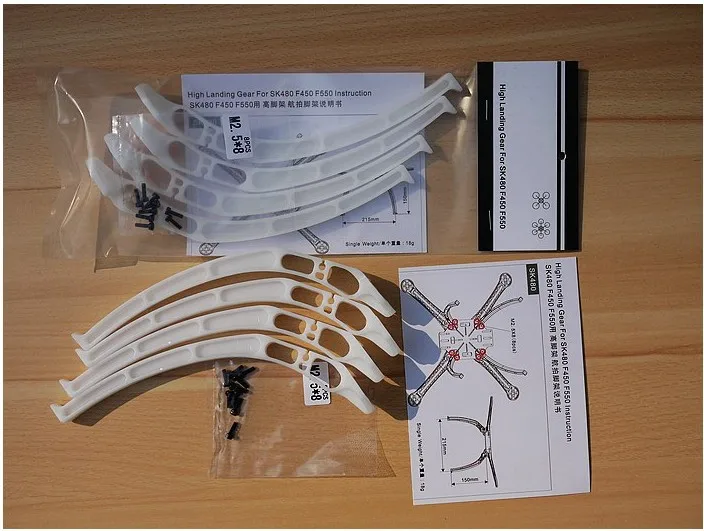 4 шт./компл. универсальный самолет Qudcopter штатив на колесах посадки, Шестерни для F450 F550 SK480(1 комплект