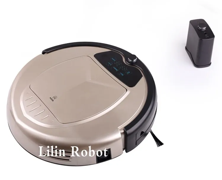 Робот-пылесос, две боковые щетки, светодиодный сенсорный экран. С тоновым, HEPA фильтром, расписанием, пультом дистанционного управления, виртуальным virtual, SelfCharge