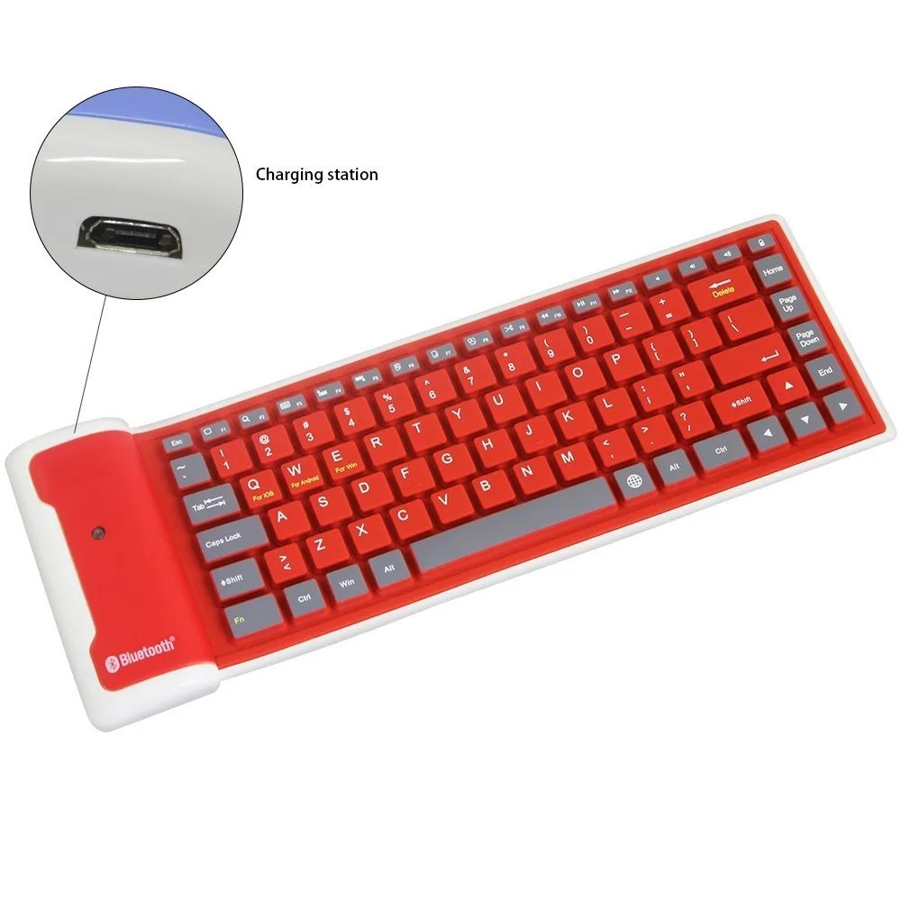 Blutooth беспроводная клавиатура Гибкая Водонепроницаемая Складная Teclado Мягкая силиконовая мини игровая клавиатура для планшетного компьютера ноутбука ПК