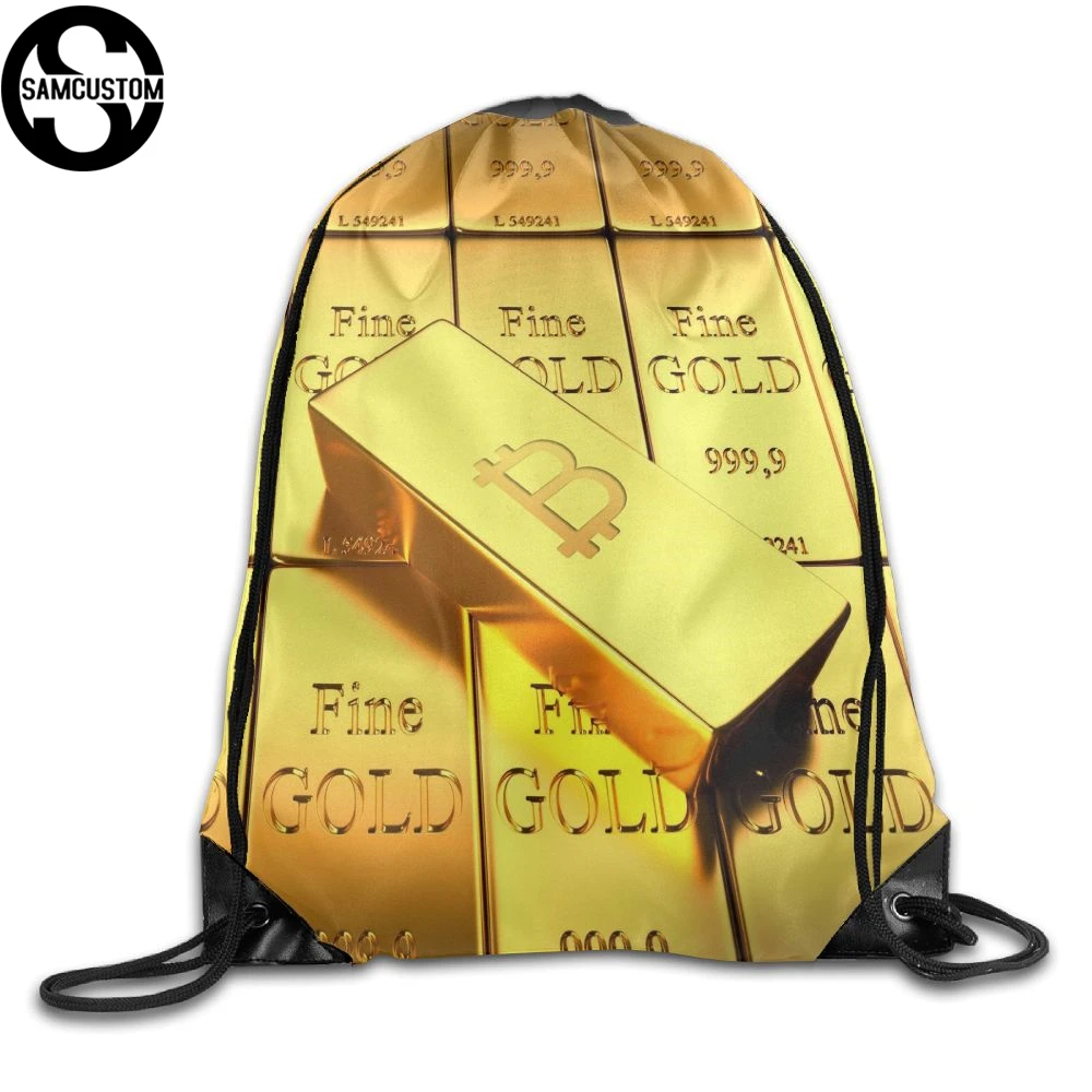 

SAMCUSTOM cryptocurrency Bitcoin Shoulders Bag Fabric Backpack men and women Port Drawstring Travel Shoes Dust Storage Bags