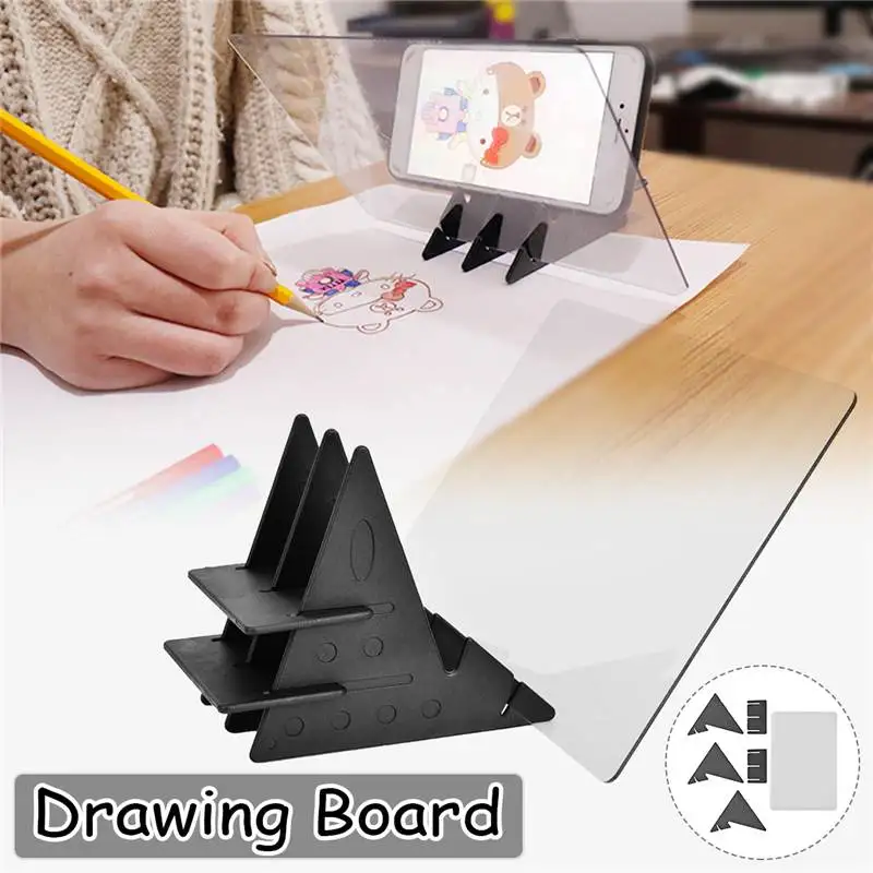 

LED Light Stencil Board Light Box Tracing Drawing Board Sketch Mirror Reflection Phone Dimming Stand Holder drawing mirror board