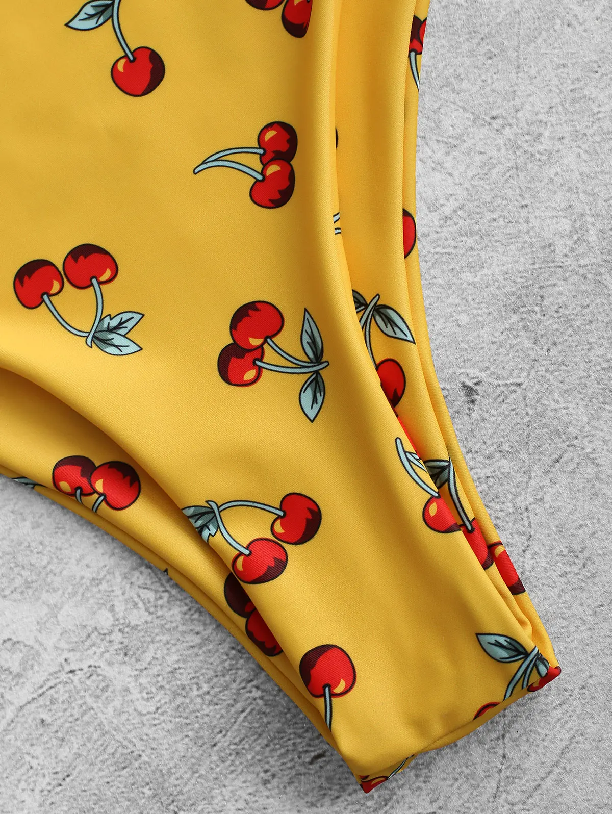 ZAFUL завязанное Вишневое бикини набор с высоким вырезом Maillot De Bain пляжная одежда