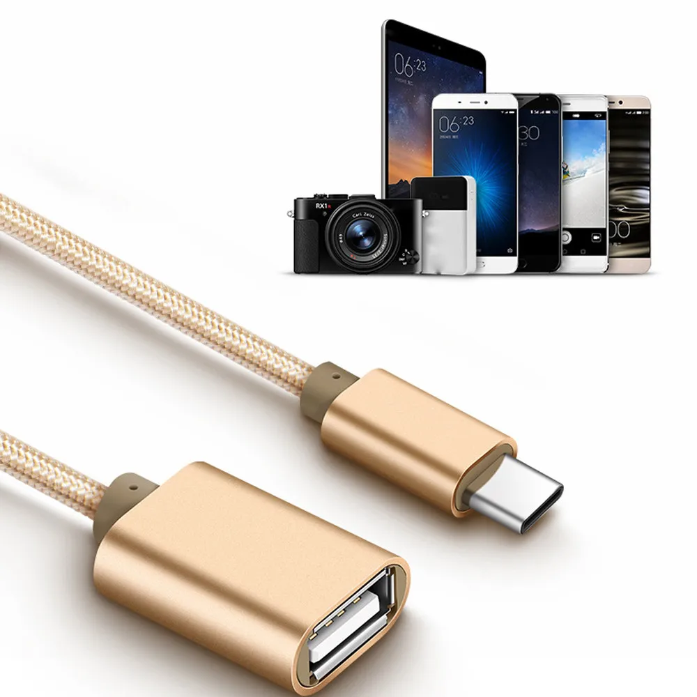 Поступления металлический USB C 3,1 type C Мужской к USB Женский OTG Кабель-адаптер для синхронизации данных
