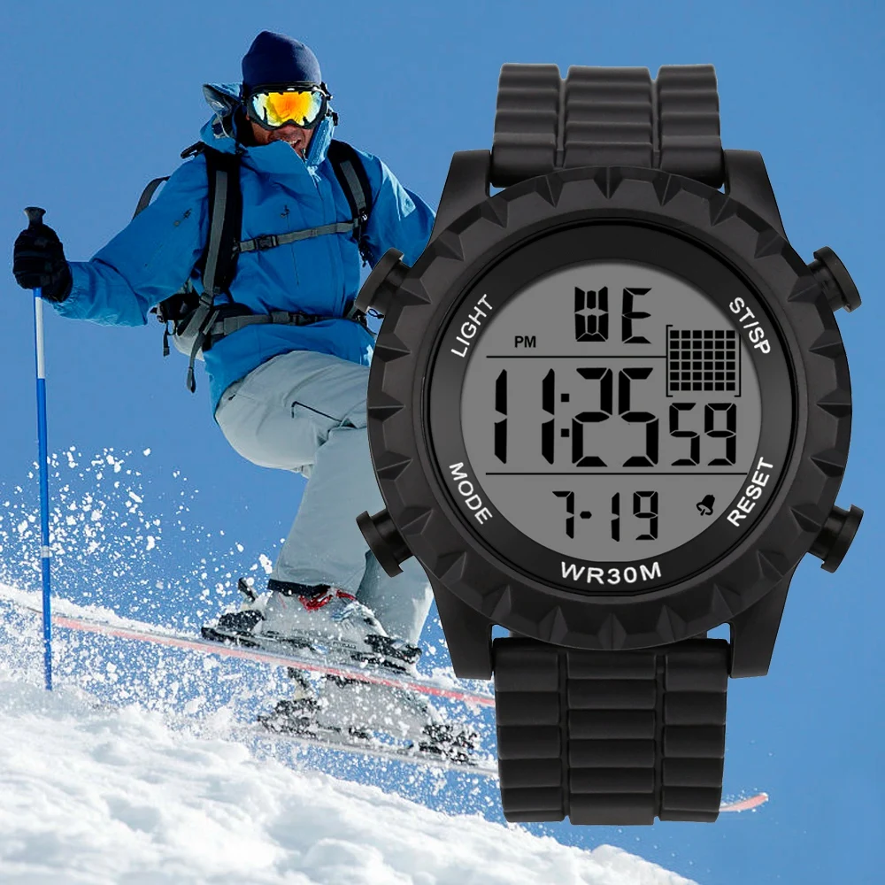 

Outdoor Explore Simple Style Silicone Strap Waterproof High Quality Electronic Sport Digital Watch for Men Male Gift
