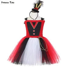 Платье-пачка для девочек с изображением цирка; карнавальное платье для дня рождения; платье для вечеринки; костюм для девочек на Хэллоуин; детское платье