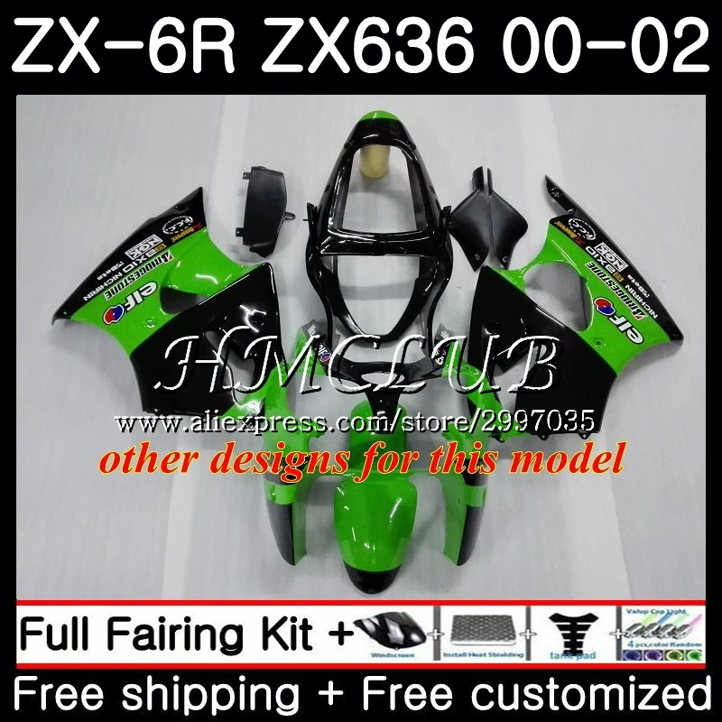 Средства ухода за кожей для KAWASAKI NINJA ZX 6 R ZX636 зеленого цвета фабрики ZX-6R 2000 2001 2002 57HC. 9 ZX 636 ZX 6R 600 CC ZX-636 ZX6R 00 01 02 обтекателя