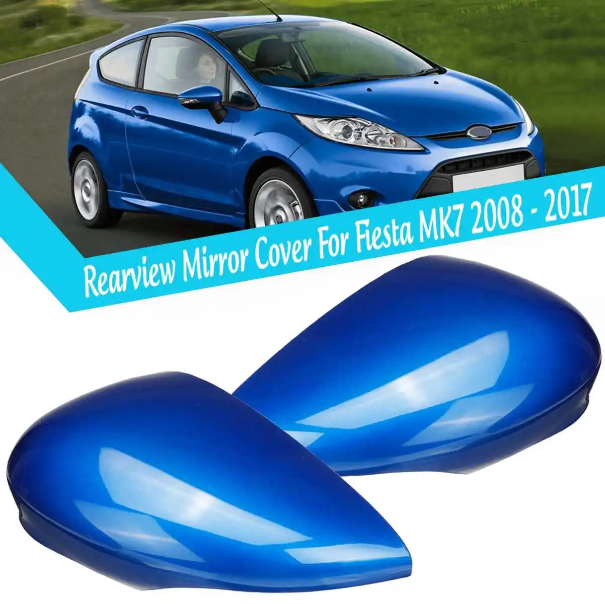 Боковое зеркало, крышка зеркала заднего вида, украшение для ford для Fiesta MK7 2008 2009-, 2 шт в наборе, красочные на выбор