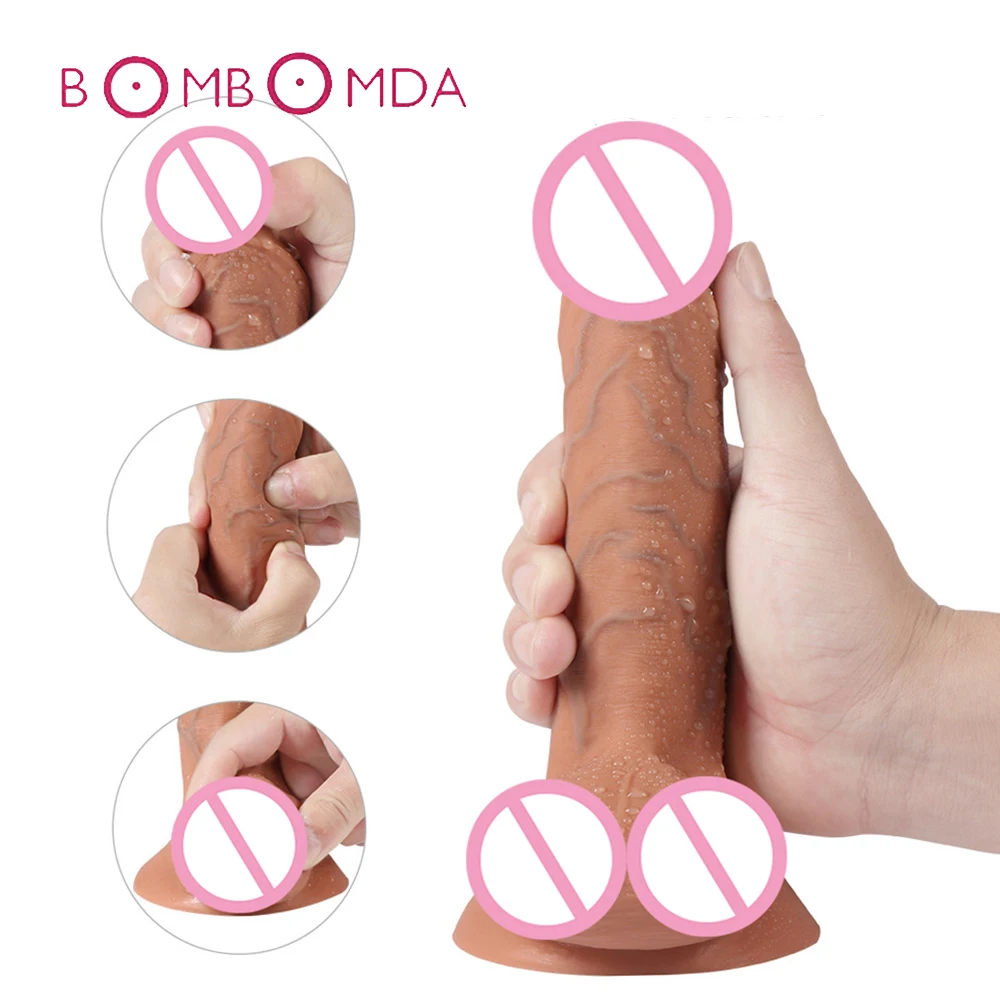 Супер мягкий силиконовый реалистичный фаллоимитатор на присоске Искусственный