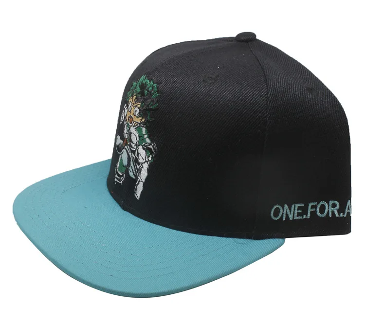Mi héroe Academia Midoriya Izuku sombrero azul negro hombres mujeres boy Hip Hop gorras de béisbol casquillo enarbolado lona ajustable gorra beisbol
