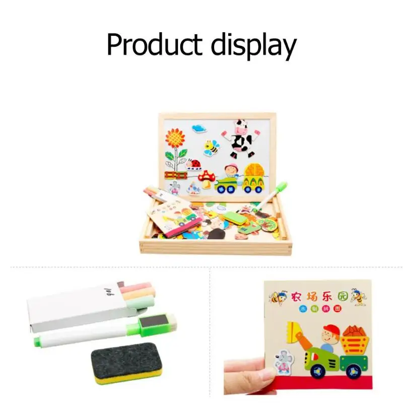 

Kids Wooden Jigsaw Puzzle Matching Game Box Children Figure Animal Drawing Board Toys Kids Intellectual Learning Educational Toy